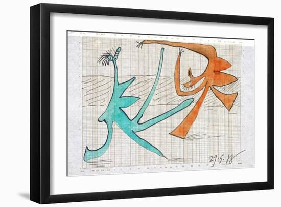 Picasso sketches 16, 1988 (drawing)-Ralph Steadman-Framed Giclee Print