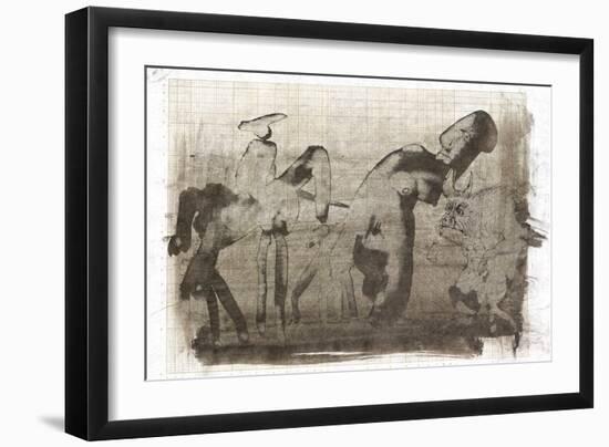 Picasso sketches 31, 1988 (drawing)-Ralph Steadman-Framed Giclee Print