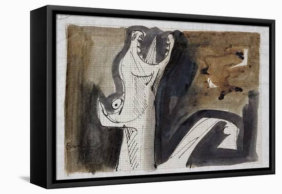 Picasso sketches 5, 1988 (drawing)-Ralph Steadman-Framed Premier Image Canvas