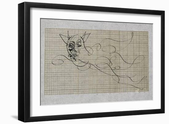 Picasso sketches 59, 1988 (drawing)-Ralph Steadman-Framed Giclee Print