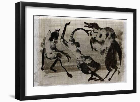 Picasso sketches 96, 1988 (drawing)-Ralph Steadman-Framed Giclee Print