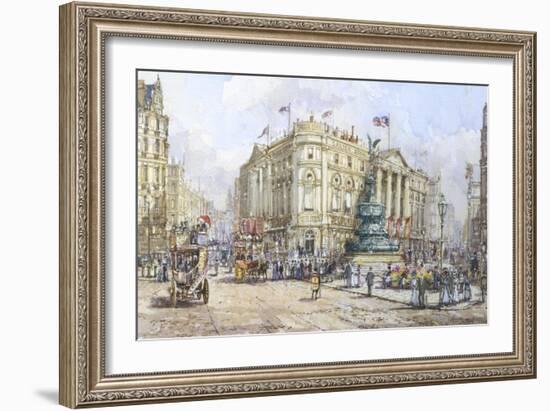Piccadilly Circus and Shaftesbury Avenue-John Sutton-Framed Giclee Print