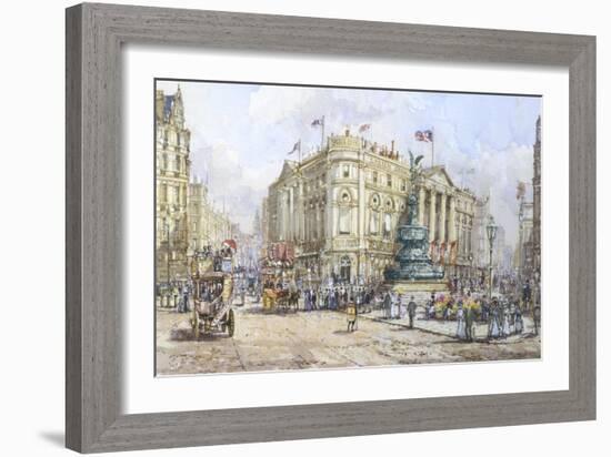 Piccadilly Circus and Shaftesbury Avenue-John Sutton-Framed Giclee Print