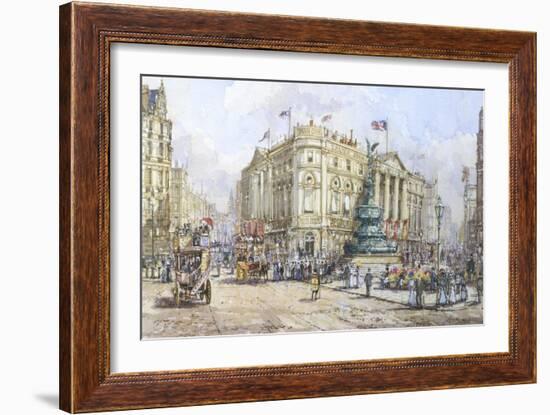 Piccadilly Circus and Shaftesbury Avenue-John Sutton-Framed Giclee Print