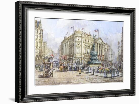 Piccadilly Circus and Shaftesbury Avenue-John Sutton-Framed Giclee Print