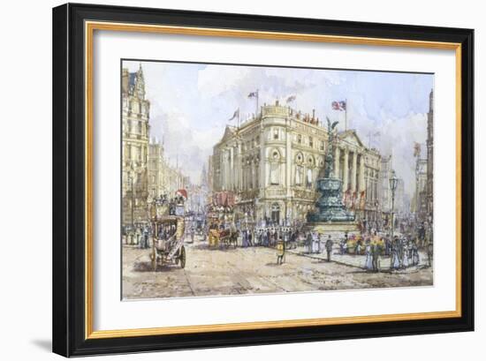 Piccadilly Circus and Shaftesbury Avenue-John Sutton-Framed Giclee Print