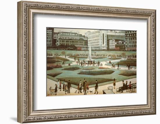 Piccadilly Gardens-Laurence Stephen Lowry-Framed Art Print