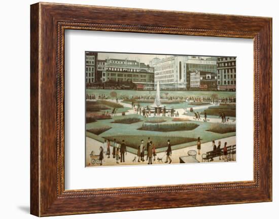 Piccadilly Gardens-Laurence Stephen Lowry-Framed Art Print