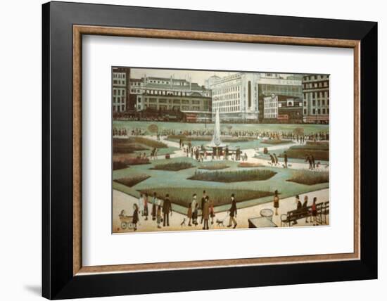 Piccadilly Gardens-Laurence Stephen Lowry-Framed Art Print