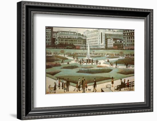 Piccadilly Gardens-Laurence Stephen Lowry-Framed Art Print