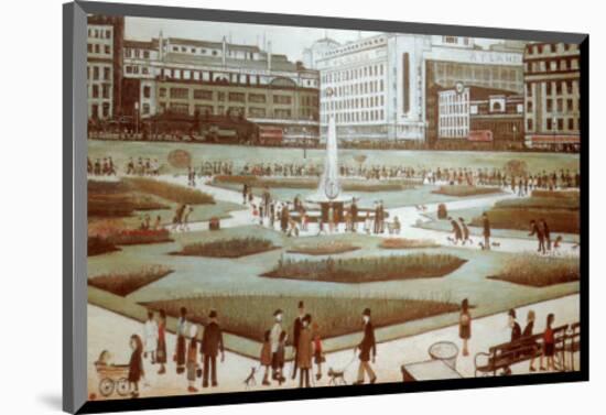 Piccadilly Gardens-Laurence Stephen Lowry-Mounted Art Print