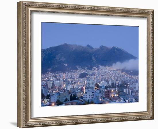 Pichincha Volcano and Quito Skyline, Ecuador-John Coletti-Framed Photographic Print