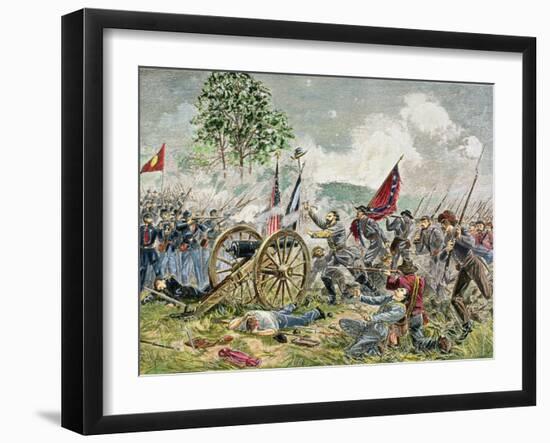 Pickett's Charge, Battle of Gettysburg in 1863-Charles Prosper Sainton-Framed Giclee Print