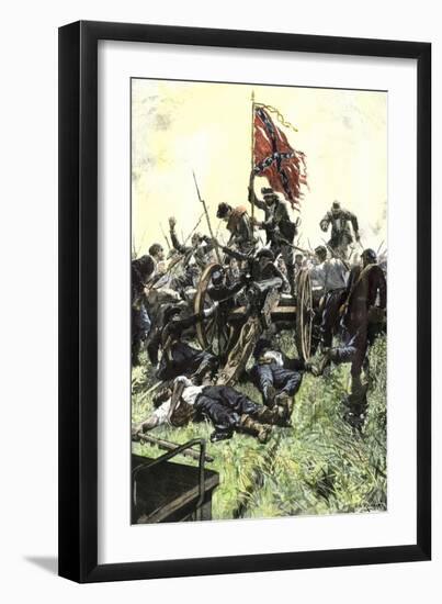 Pickett's Charge Reaching the Union Center at the Battle of Gettysburg, American Civil War-null-Framed Giclee Print