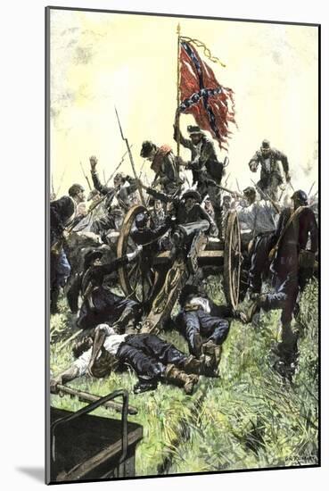 Pickett's Charge Reaching the Union Center at the Battle of Gettysburg, American Civil War-null-Mounted Giclee Print