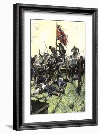 Pickett's Charge Reaching the Union Center at the Battle of Gettysburg, American Civil War-null-Framed Giclee Print