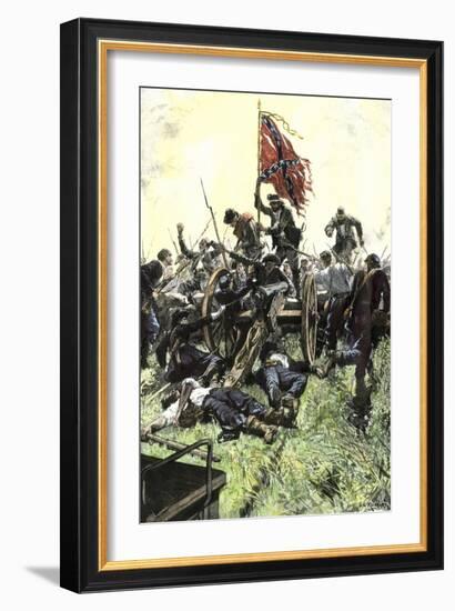 Pickett's Charge Reaching the Union Center at the Battle of Gettysburg, American Civil War-null-Framed Giclee Print