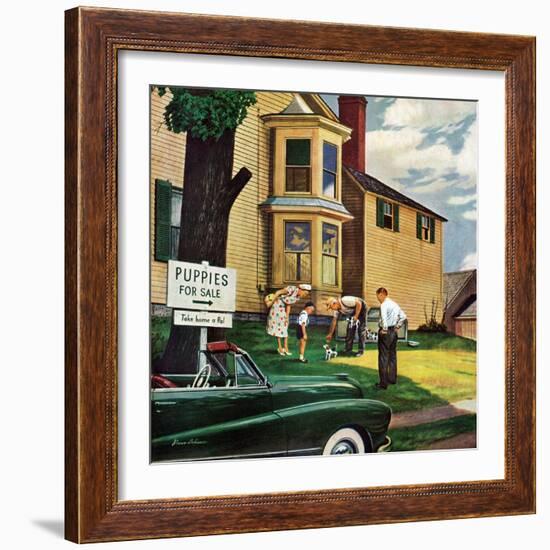 "Picking a Puppy", September 30, 1950-Stevan Dohanos-Framed Giclee Print