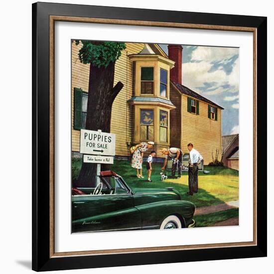 "Picking a Puppy", September 30, 1950-Stevan Dohanos-Framed Giclee Print