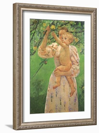 Picking an Apple, 1893-Mary Cassatt-Framed Giclee Print