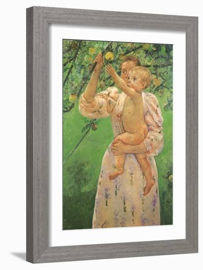 Picking an Apple, 1893-Mary Cassatt-Framed Giclee Print