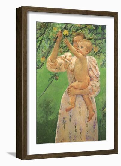 Picking an Apple, 1893-Mary Cassatt-Framed Giclee Print