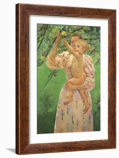 Picking an Apple, 1893-Mary Cassatt-Framed Giclee Print