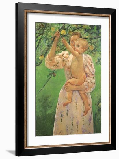 Picking an Apple, 1893-Mary Cassatt-Framed Giclee Print