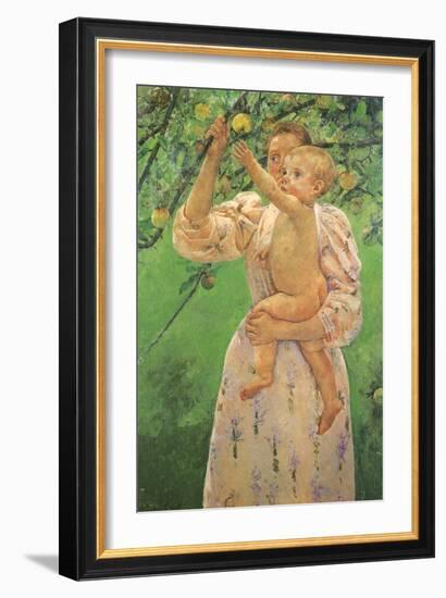 Picking an Apple, 1893-Mary Cassatt-Framed Giclee Print