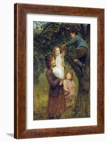 Picking Apples, 1919 (Oil on Canvas)-Arthur John Elsley-Framed Giclee Print