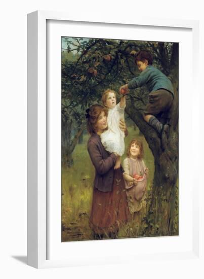 Picking Apples, 1919 (Oil on Canvas)-Arthur John Elsley-Framed Giclee Print