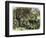 Picking Apples, a Farm Scene Near Pride's Bridge, Maine, c.1800-null-Framed Giclee Print