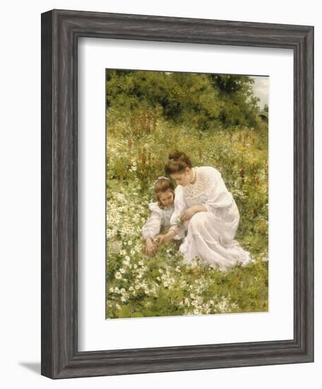 Picking Daisies, 1905-Hermann Seeger-Framed Giclee Print