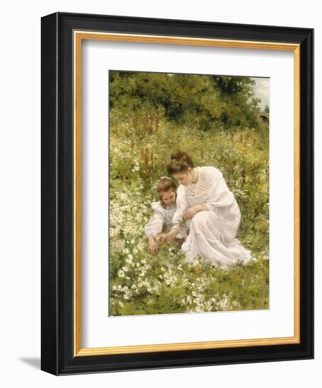 Picking Daisies, 1905-Hermann Seeger-Framed Giclee Print