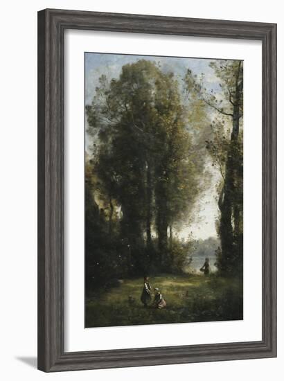 Picking Daisies-Jean-Baptiste-Camille Corot-Framed Giclee Print