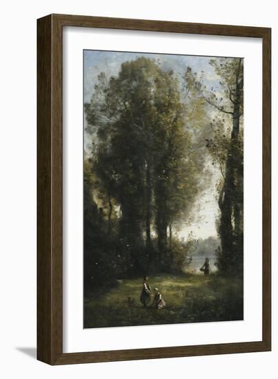 Picking Daisies-Jean-Baptiste-Camille Corot-Framed Giclee Print