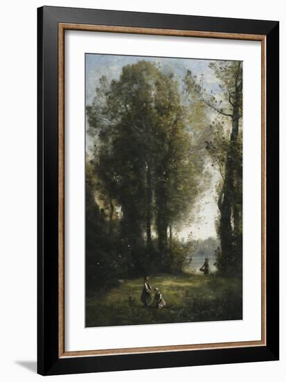 Picking Daisies-Jean-Baptiste-Camille Corot-Framed Giclee Print