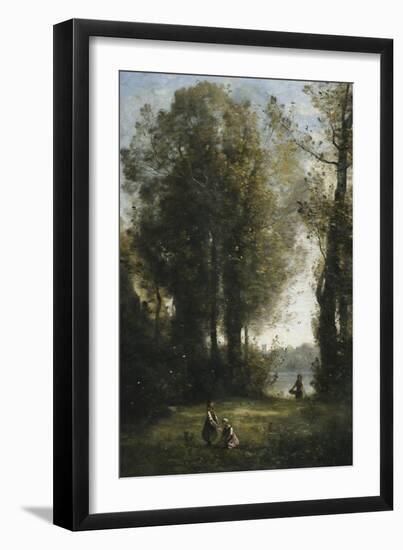 Picking Daisies-Jean-Baptiste-Camille Corot-Framed Giclee Print