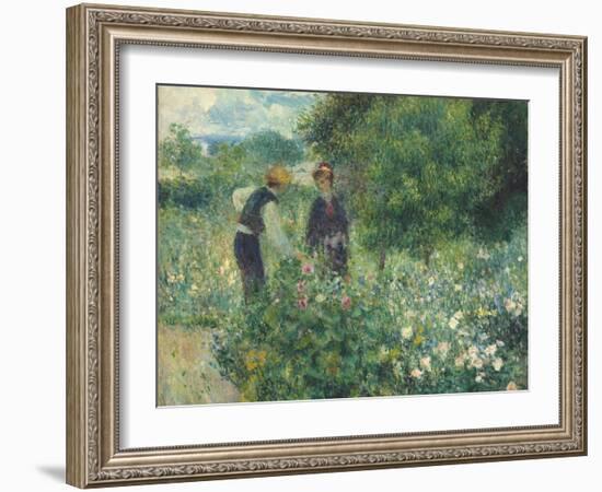 Picking Flowers, 1875-Pierre-Auguste Renoir-Framed Giclee Print