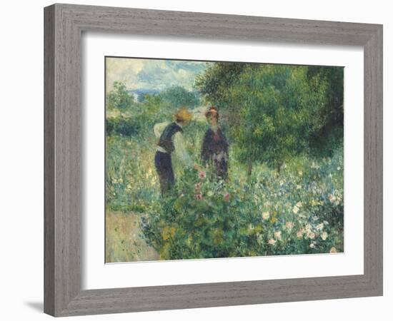 Picking Flowers, 1875-Pierre-Auguste Renoir-Framed Giclee Print