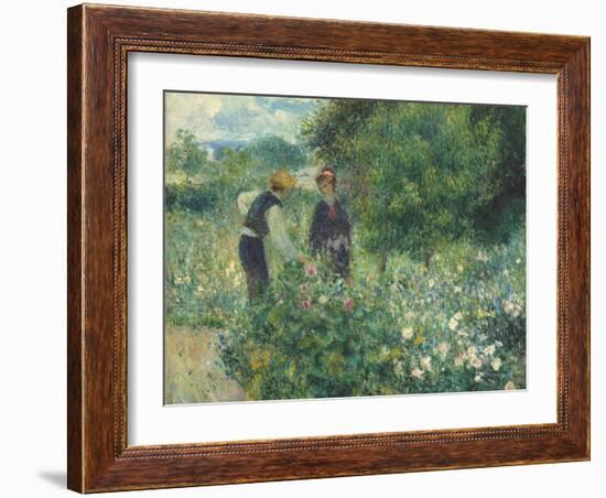 Picking Flowers, 1875-Pierre-Auguste Renoir-Framed Giclee Print