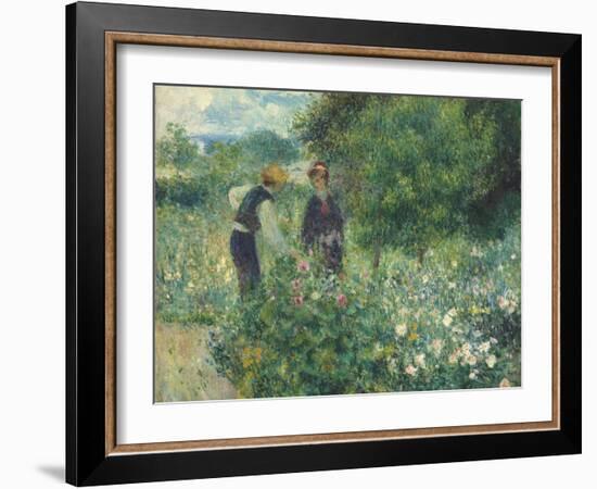 Picking Flowers, 1875-Pierre-Auguste Renoir-Framed Giclee Print