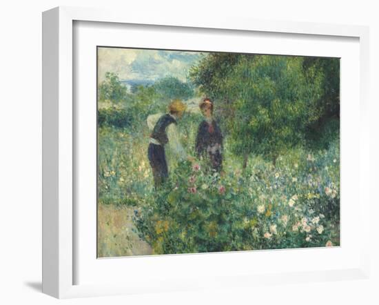 Picking Flowers, 1875-Pierre-Auguste Renoir-Framed Giclee Print