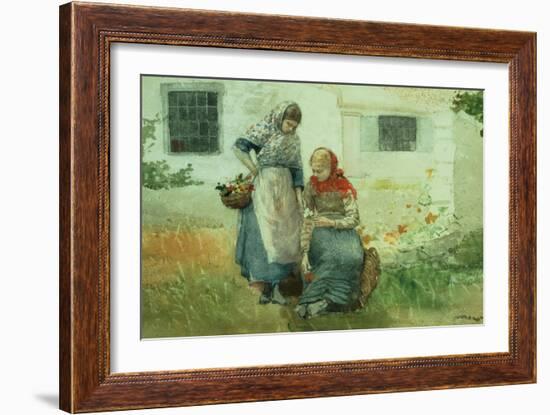 Picking Flowers, 1881-Winslow Homer-Framed Giclee Print