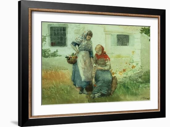 Picking Flowers, 1881-Winslow Homer-Framed Giclee Print