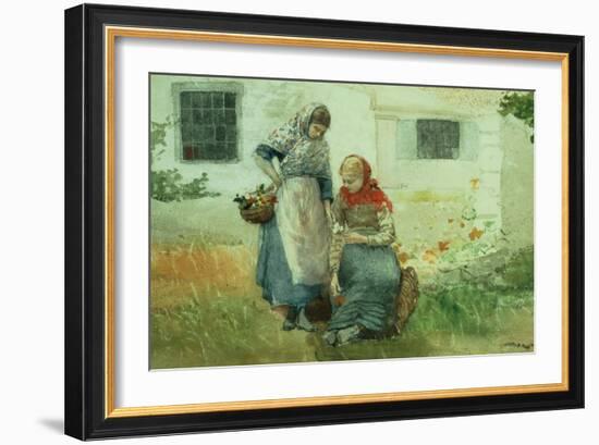 Picking Flowers, 1881-Winslow Homer-Framed Giclee Print