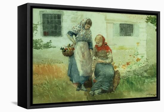 Picking Flowers, 1881-Winslow Homer-Framed Premier Image Canvas