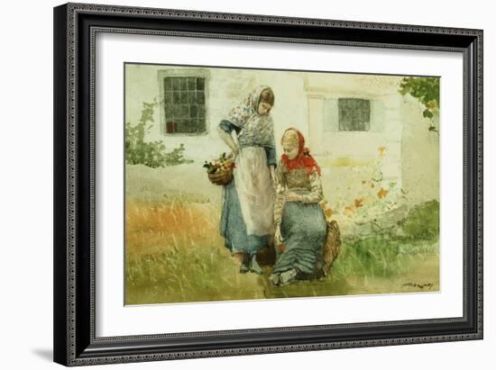 Picking Flowers, 1881-Winslow Homer-Framed Giclee Print