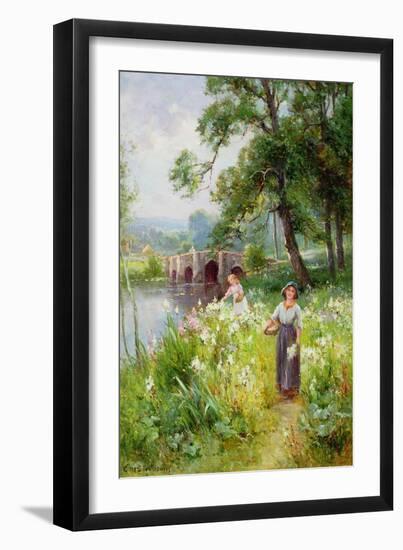 Picking Flowers by the River-Ernest Walbourn-Framed Giclee Print