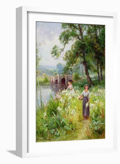 Picking Flowers by the River-Ernest Walbourn-Framed Giclee Print